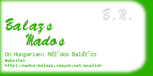 balazs mados business card